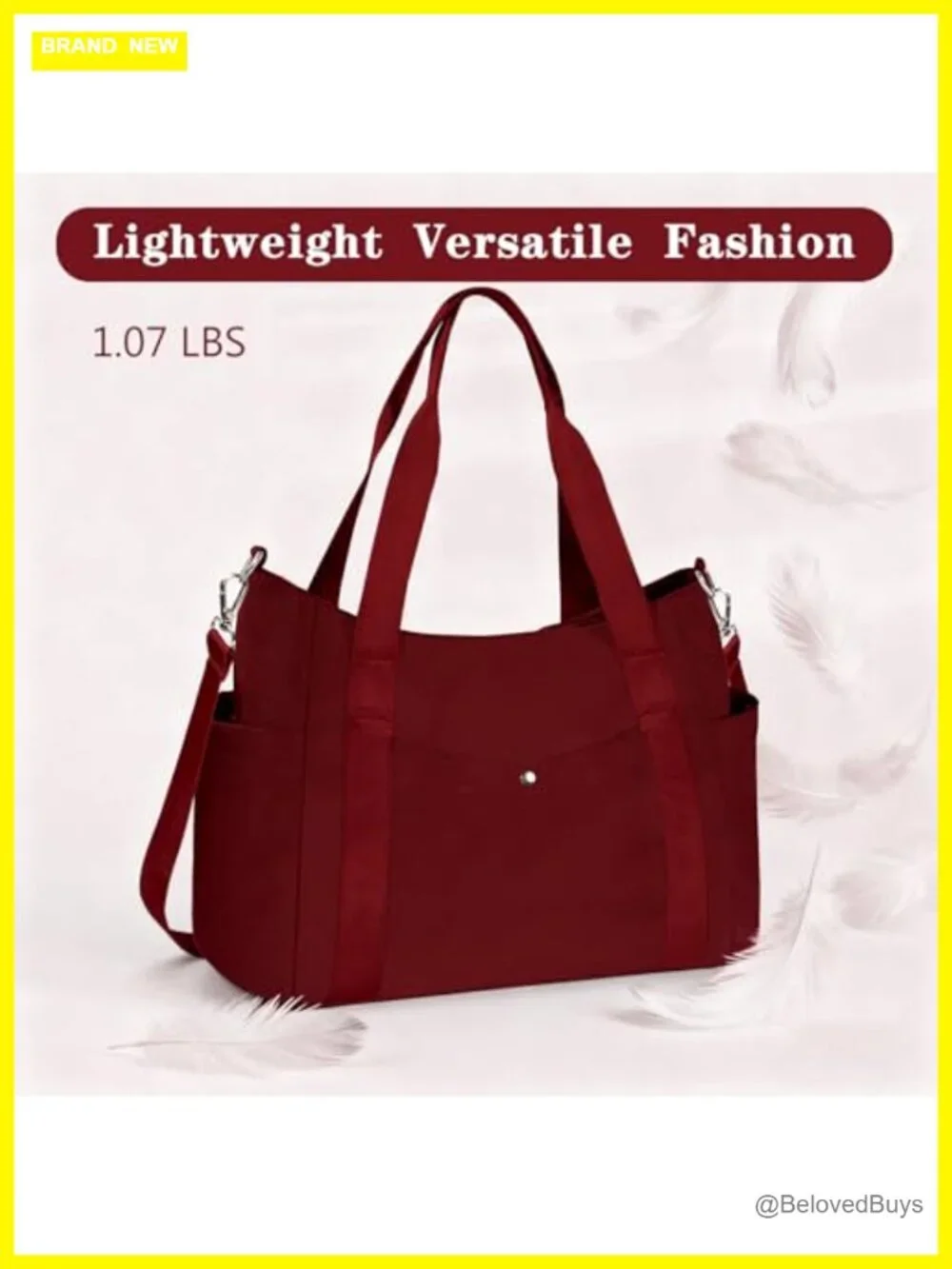 Lightweight Large Work Tote Bag Multi-pocket Shoulder Crossbody